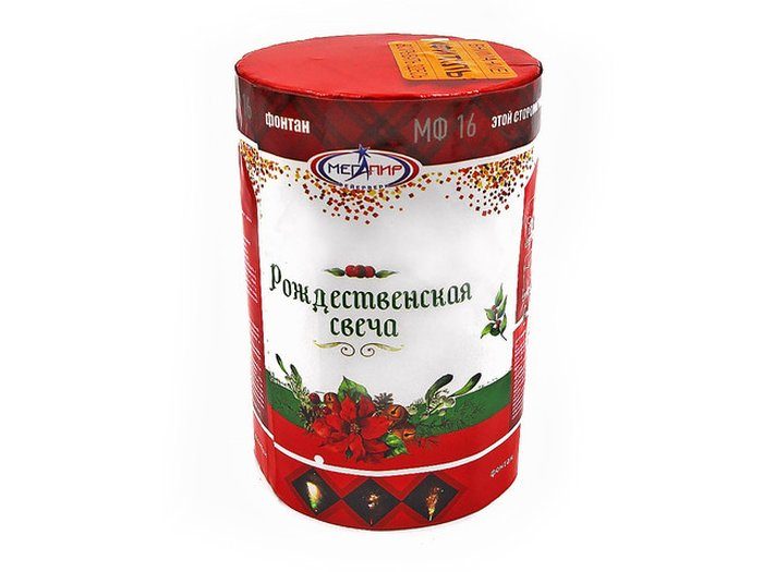 МФ16 Мегапир Рождественская свеча 40сек.4м.(ассорти,треск) 1/30/1