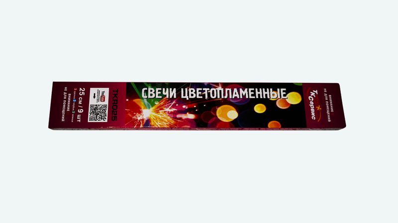 TKR025 ТК Сервис Цветопламенные бенгальские свечи 25 см 24/12/9