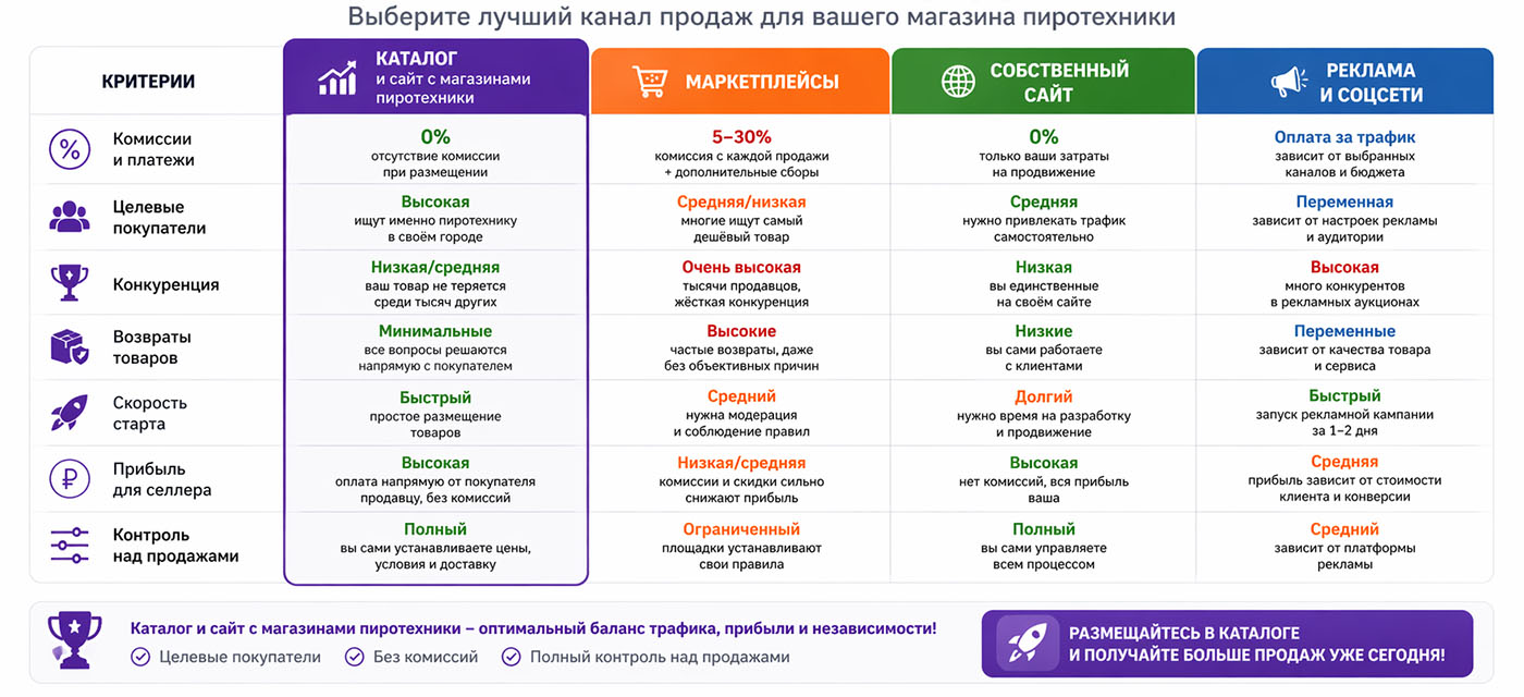 Каталог и сайт с магазинами пиротехники &mdash; лучший канал для продаж